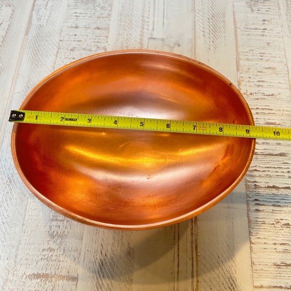 Vintage Copper Metal Footed Bowl Decorative Serving Centerpiece - Picture 4 of 4